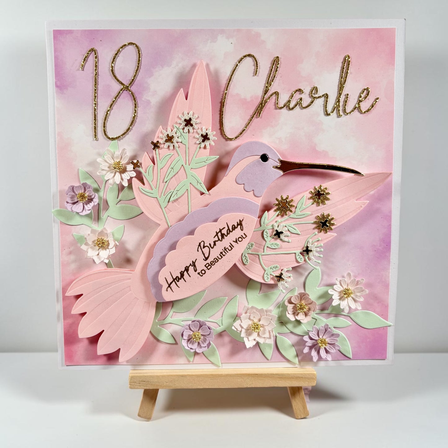Floral Hummingbird Card