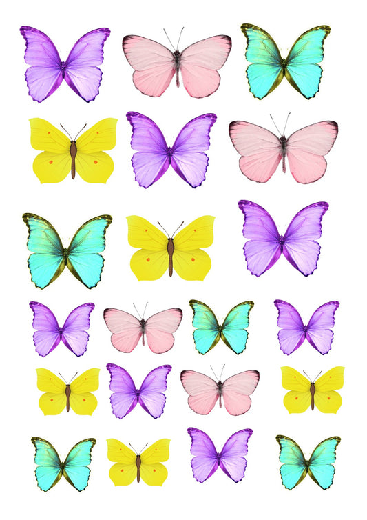 Pastel Rice Paper Butterfly Toppers