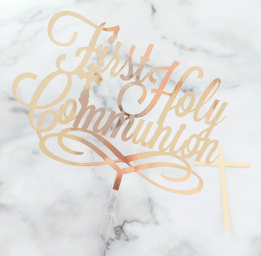 First Holy Communion Card Cake Topper