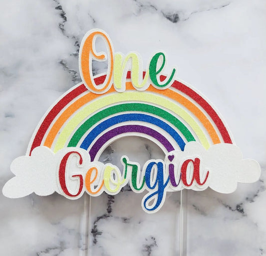 Bright Rainbow Cake Topper