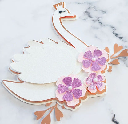 Floral Swan Cake Topper
