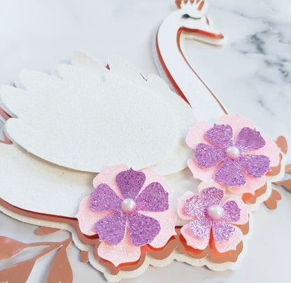 Floral Swan Cake Topper