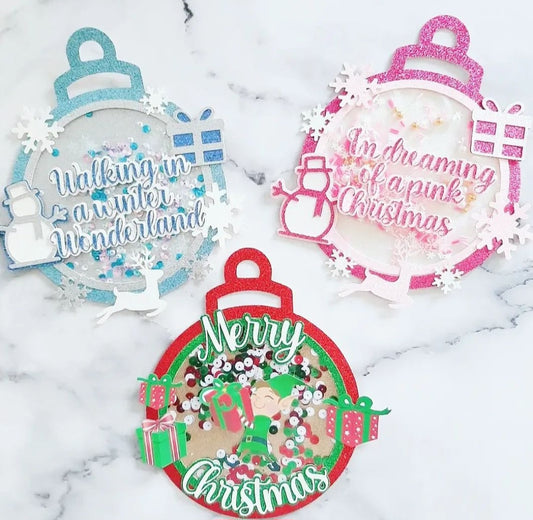 Christmas Sequin Shaker Cake Toppers