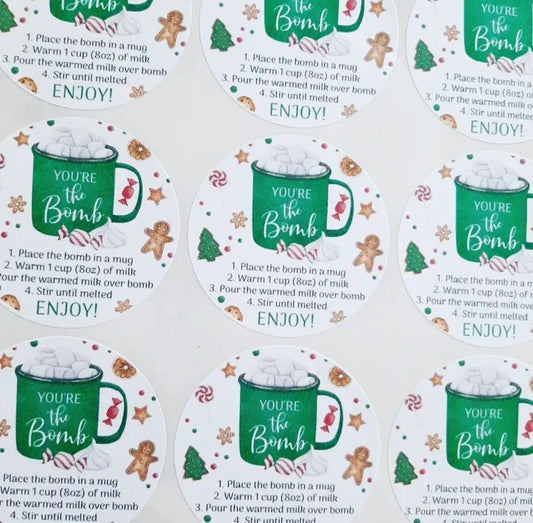 Christmas Hot Chocolate Bomb Stickers