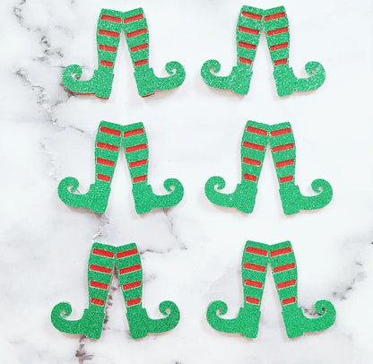 Elf Glitter Card Legs Cupcake Topper