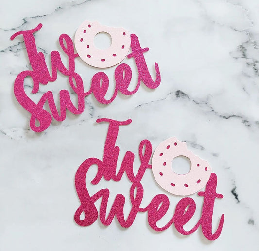 Two Sweet Glitter Card Topper