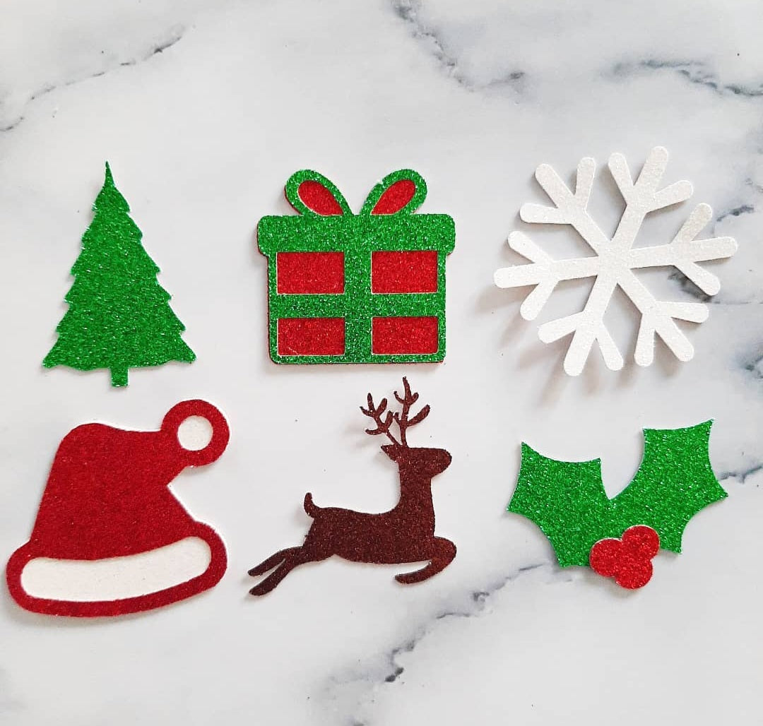 Christmas Card Cupcake Toppers Set 1