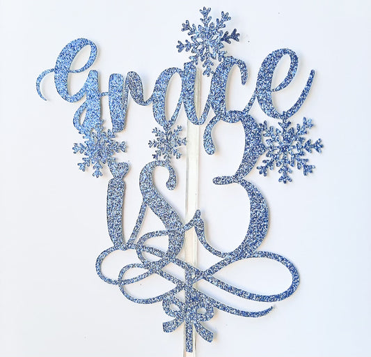 Snowflake text card topper