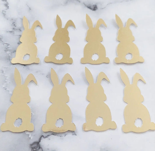 Glitter/mirror card bunny cupcake toppers