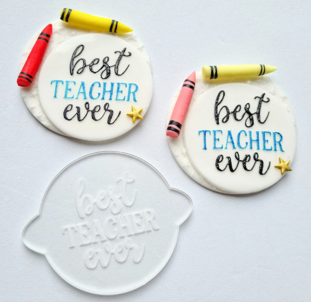 Best Teacher Debosser Stamp