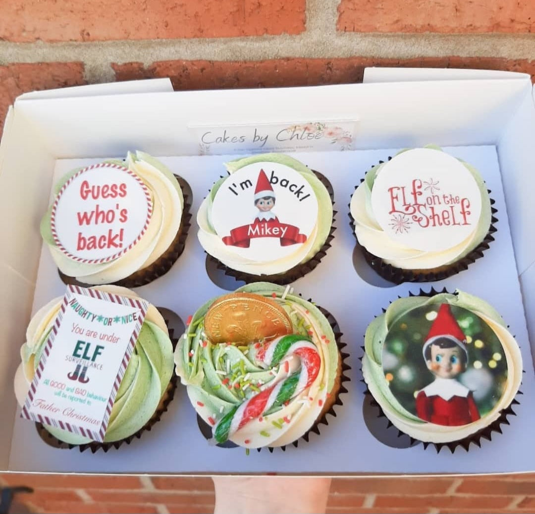 Naughty or Nice Elf Edible Cupcake Toppers Icing Sheet