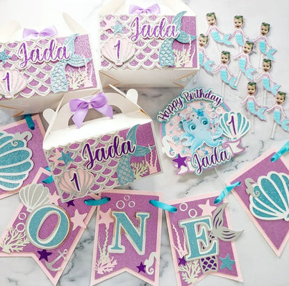 Mermaid, Under the Sea, Decorated Party Boxes