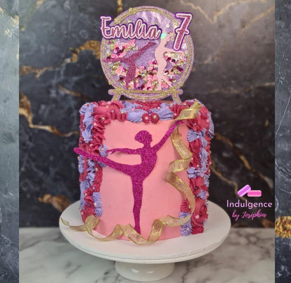 Gymnastics Sequin Shaker Cake Topper