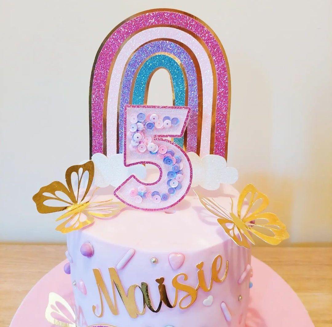 Butterfly #3 Mirror/Glitter Topper