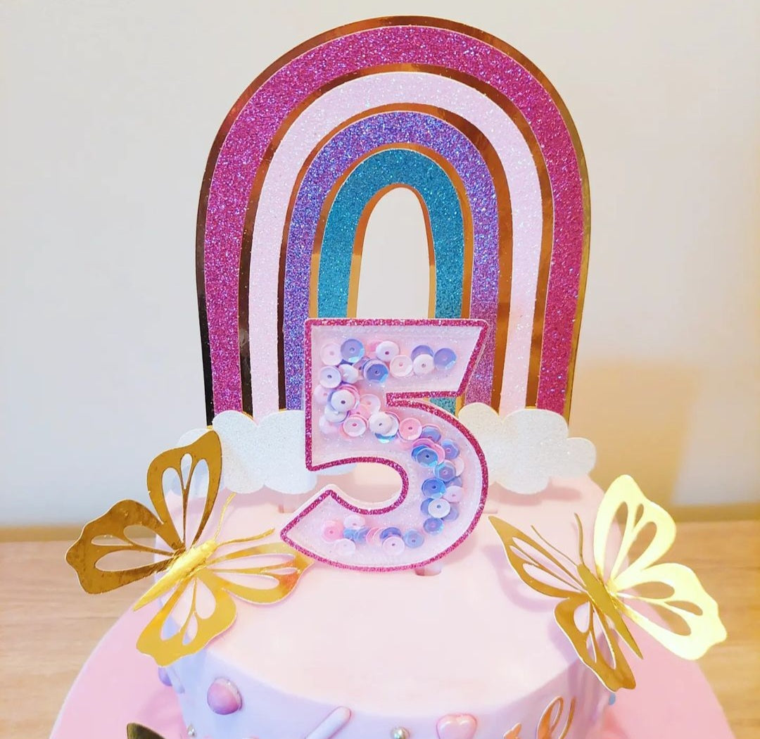 Butterfly #3 Mirror/Glitter Topper