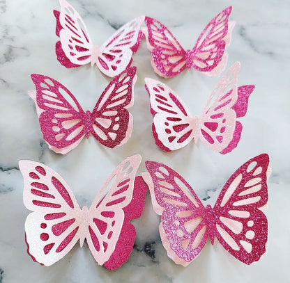 Butterfly #2 Mirror/Glitter Card Toppers