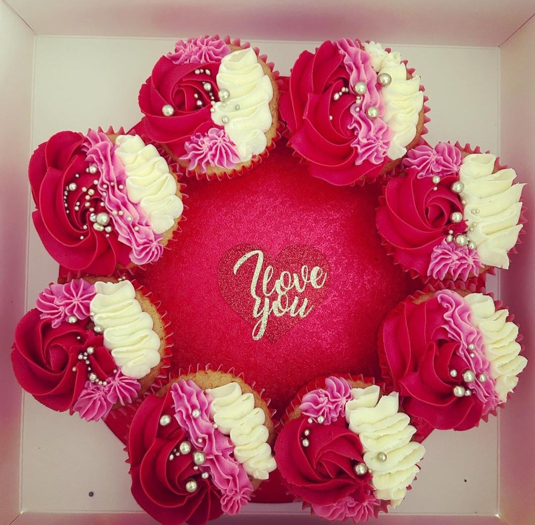 Valentine's Heart Cupcake Card Topper