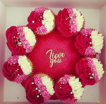 Valentine's Heart Cupcake Card Topper