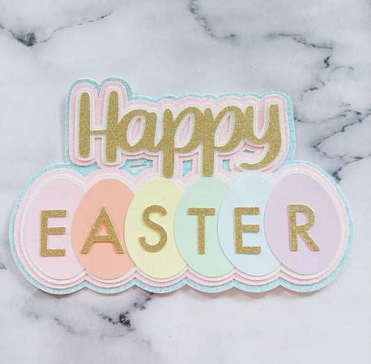 Happy Easter 3D Layered Cake Topper