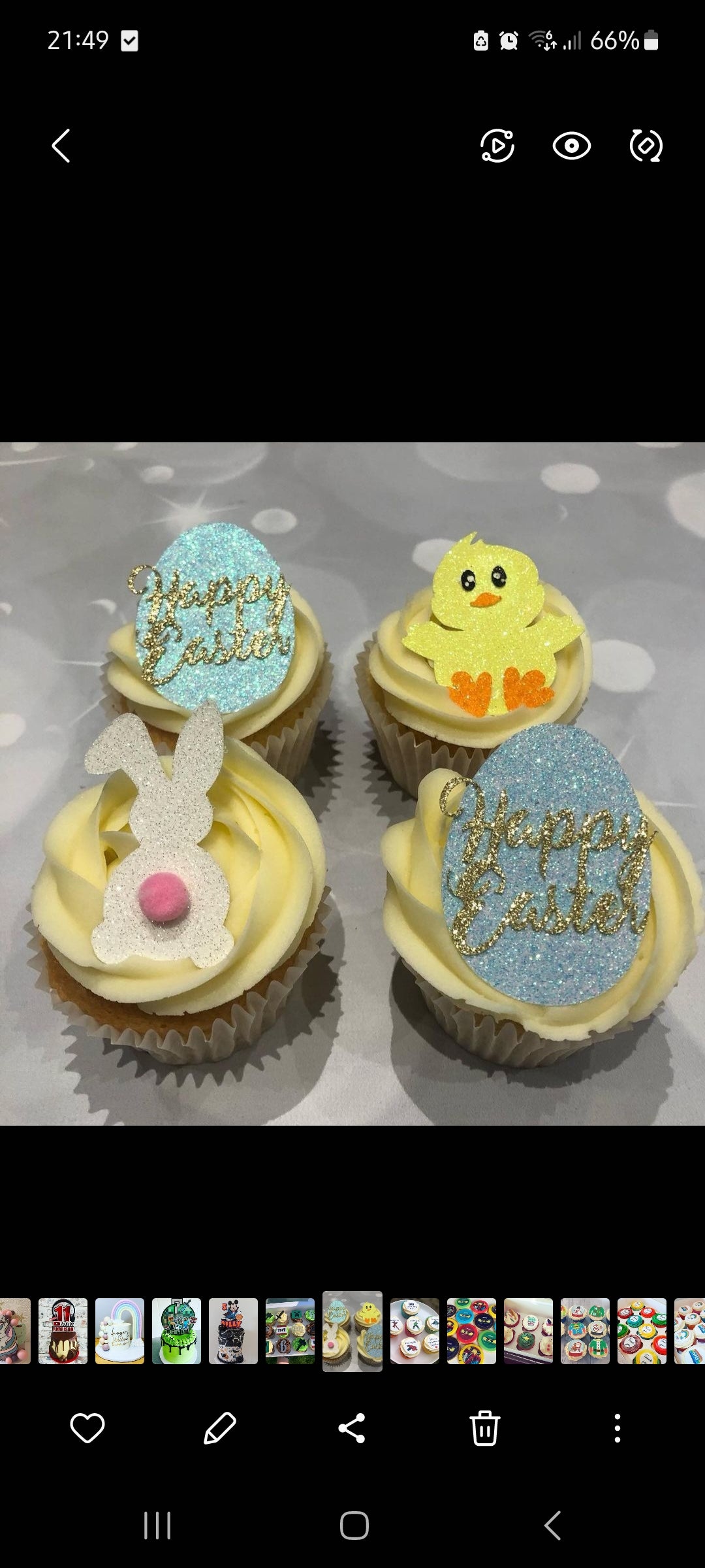 Easter Glitter Card Cupcake Toppers