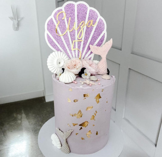 Sea Shell Mermaid Cake Topper