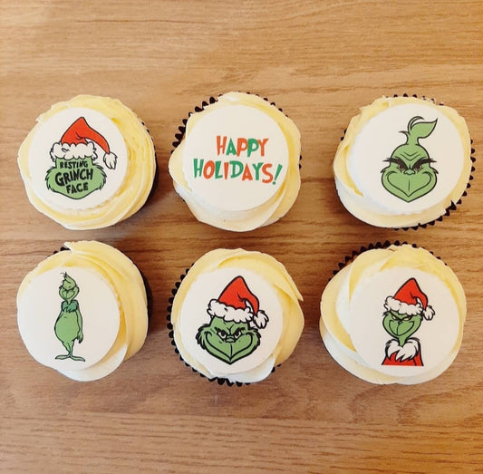 Grinch Icing Cupcake Toppers #3
