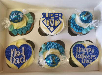 Happy Father's Day Heart Cupcake Toppers