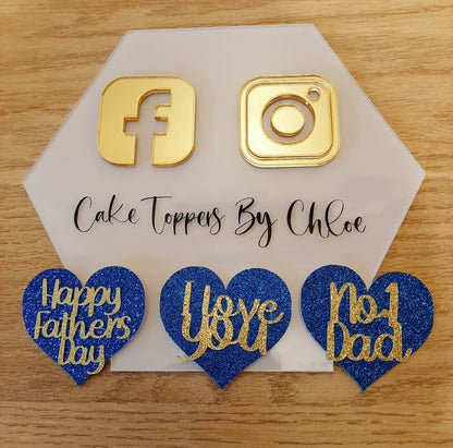 Happy Father's Day Heart Cupcake Toppers