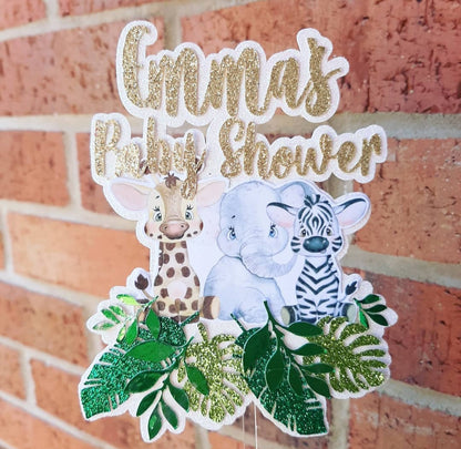 Jungle Animal Card Cake Topper