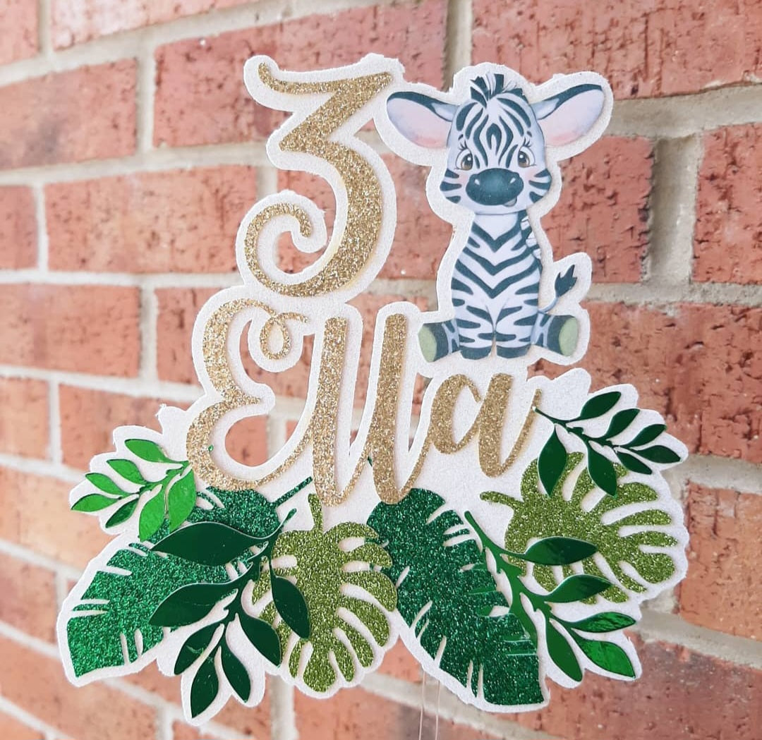 Jungle Animal Card Cake Topper