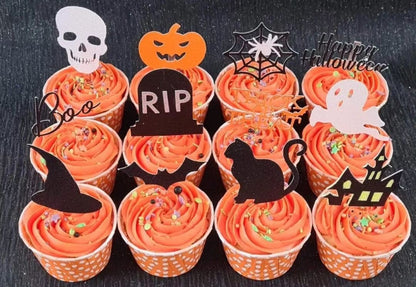 Halloween Card Cupcake Topper Set