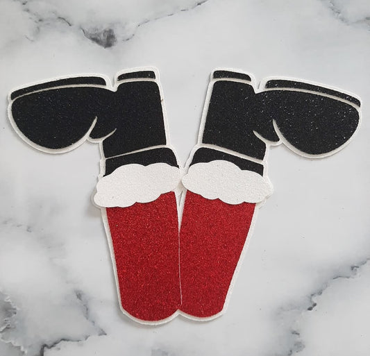 Santa Legs Card Cake Topper