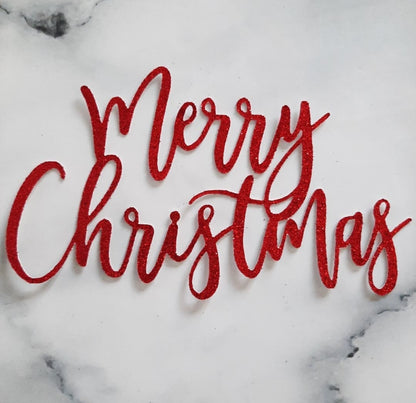 Merry Christmas Card Cake Topper #2