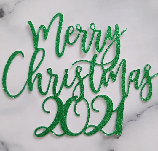 Merry Christmas Card Cake Topper #2