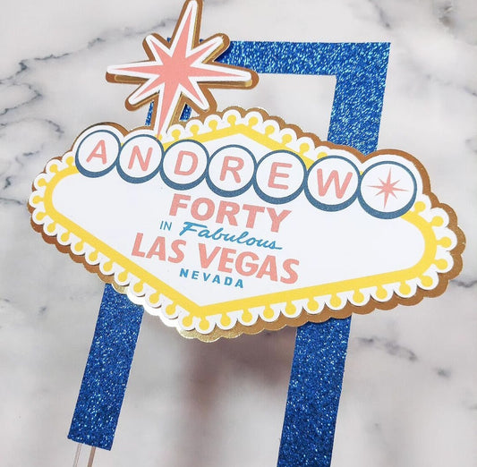 Las Vegas Glitter Card Topper