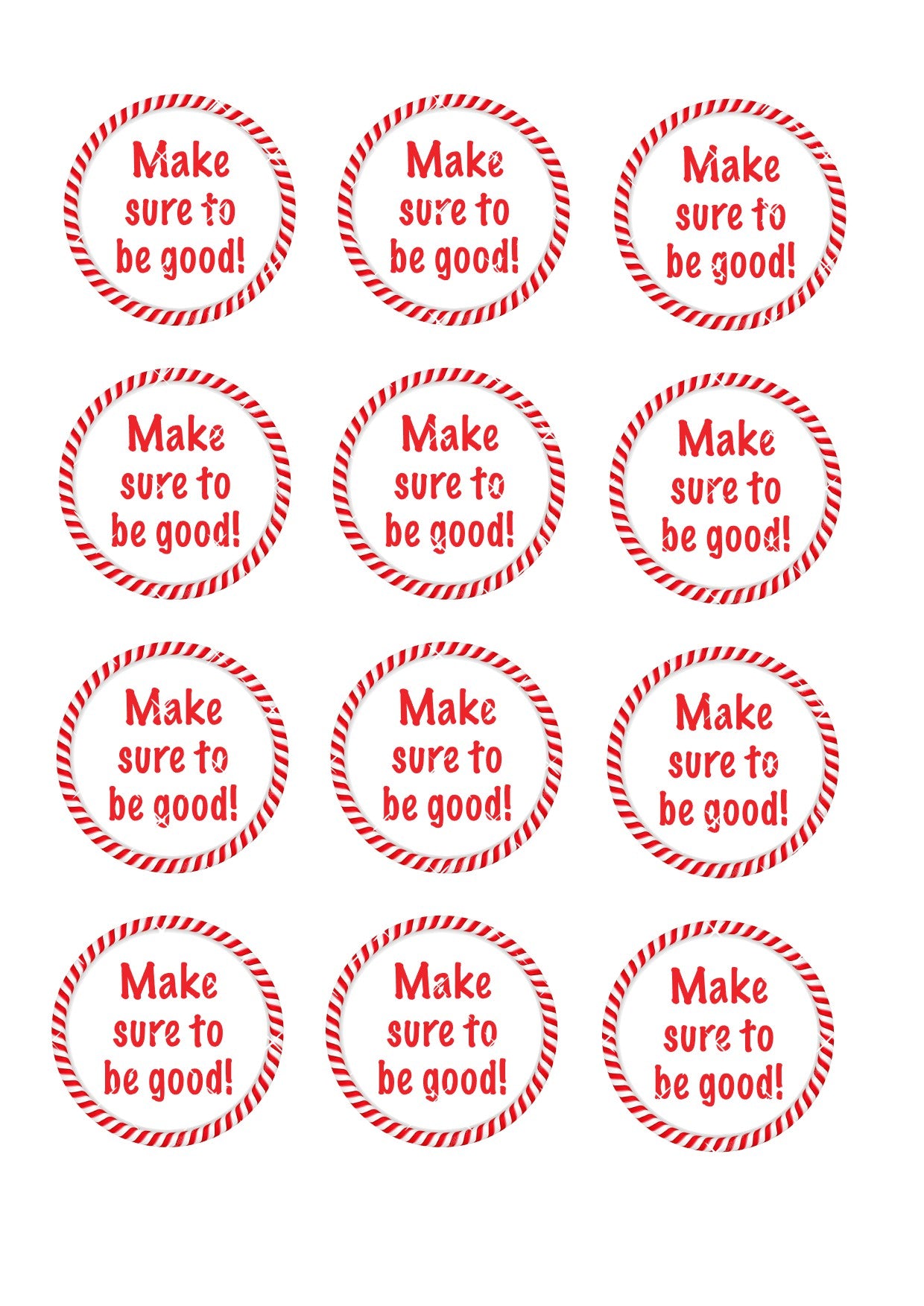 Make sure to be good! Cupcake toppers Icing Sheet