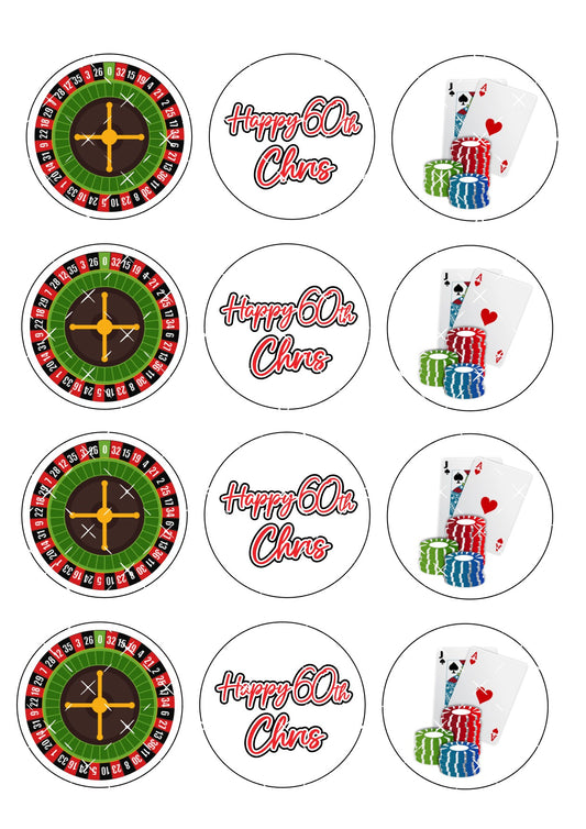 Las Vegas Icing Sheet Cupcake Toppers