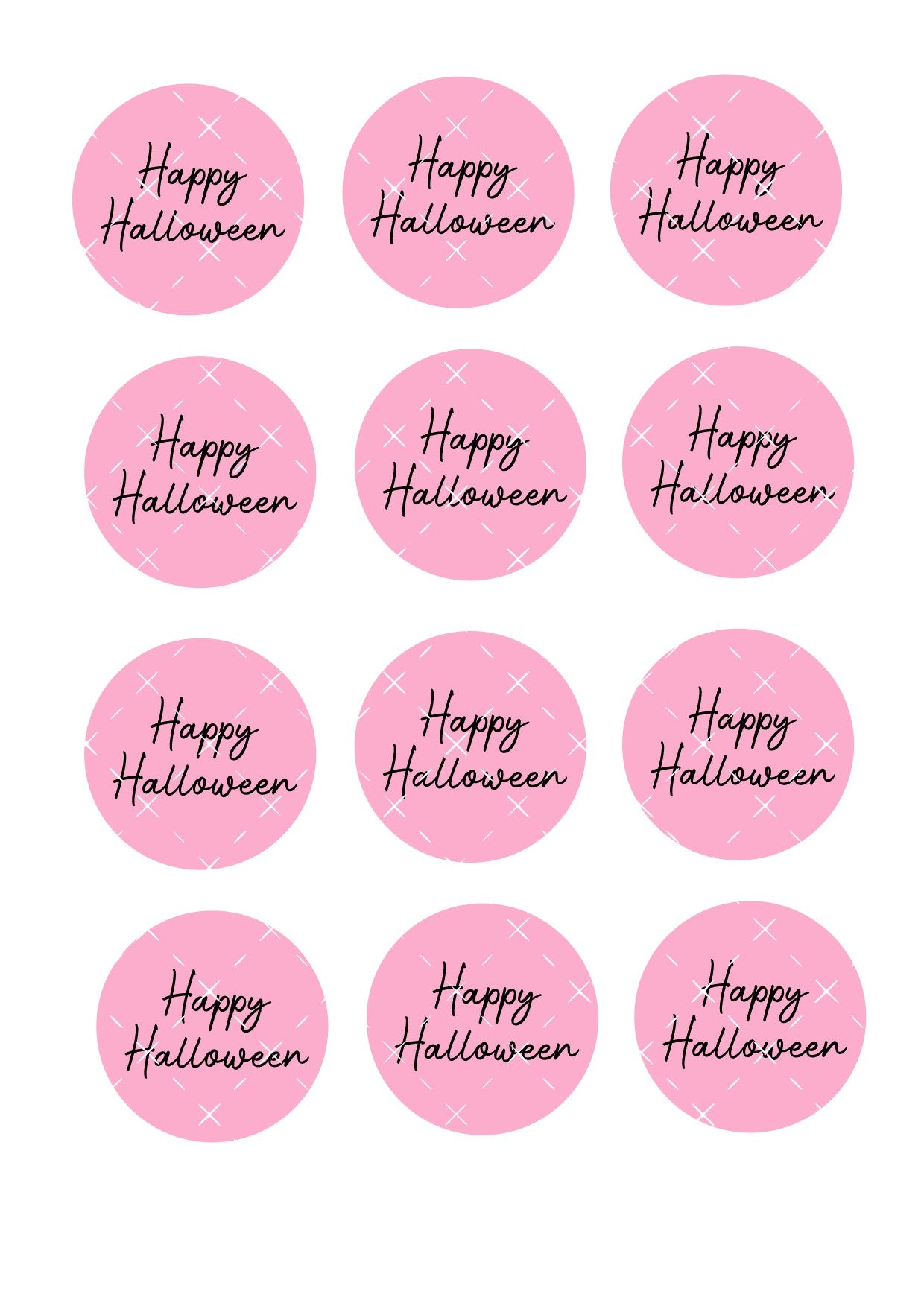 Pink Happy Halloween Icing Sheet Cupcake Toppers