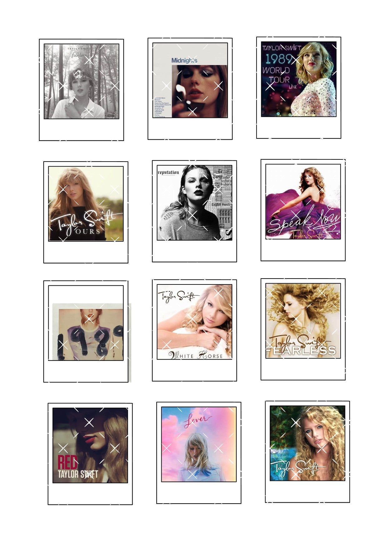 Taylor Swift Polaroid Icing Sheet