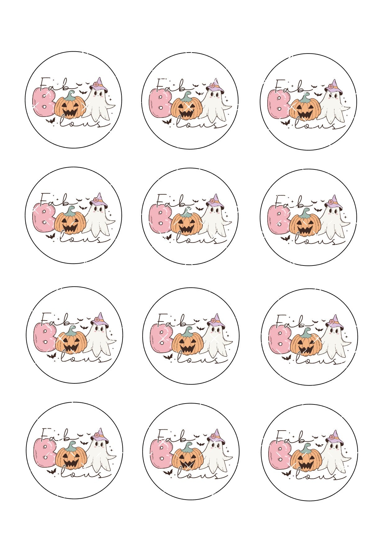 Faboolous Halloween Icing Sheet Cupcake Toppers