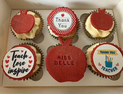 Thank you teacher Icing Sheet Cupcake Toppers