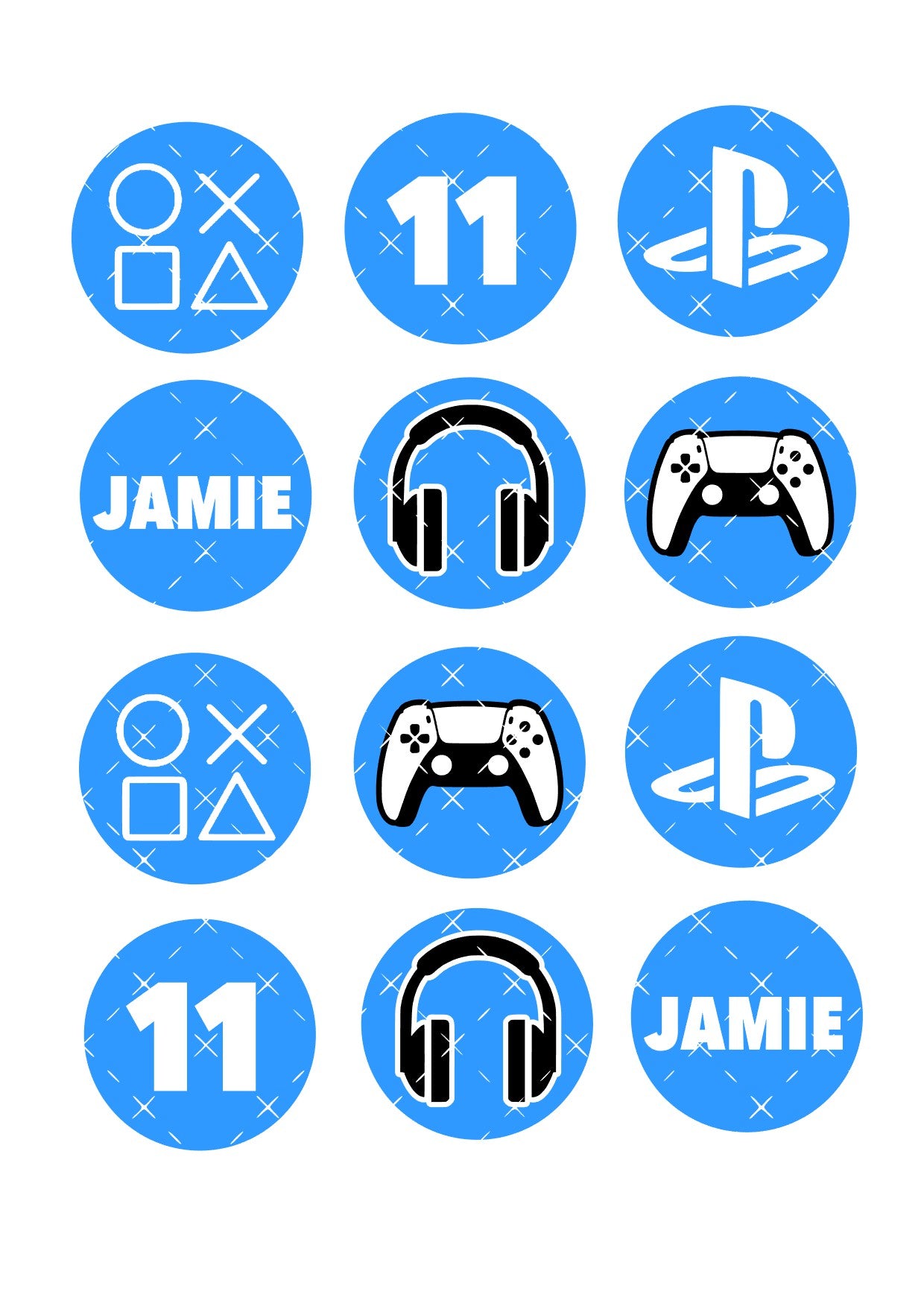 Gaming Icing Sheet Cupcake Toppers