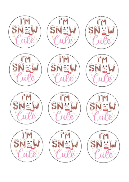 I'm Snow Cute Icing Sheet Cupcake Toppers