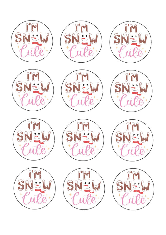 I'm Snow Cute Icing Sheet Cupcake Toppers