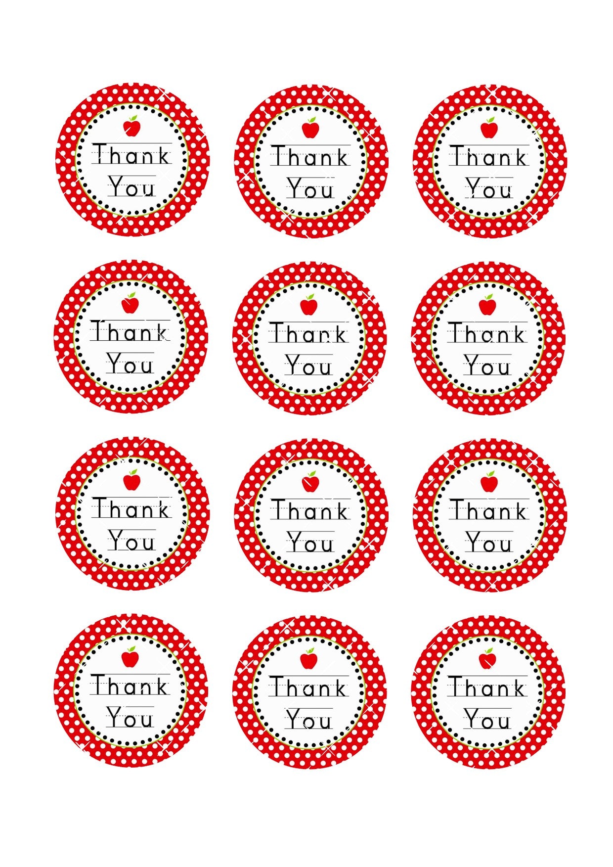 Teacher Thank You Icing Sheet Cupcake Topper Icing Sheet