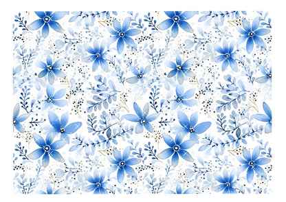 Blue Floral Icing Sheet Wrap