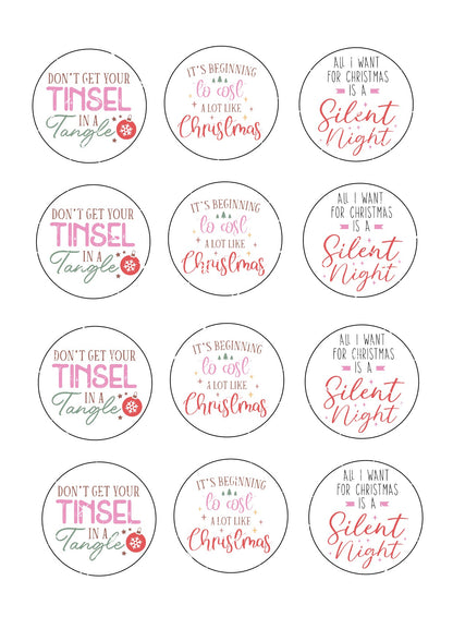 Christmas Quotes #1 Icing Sheet Cupcake Toppers