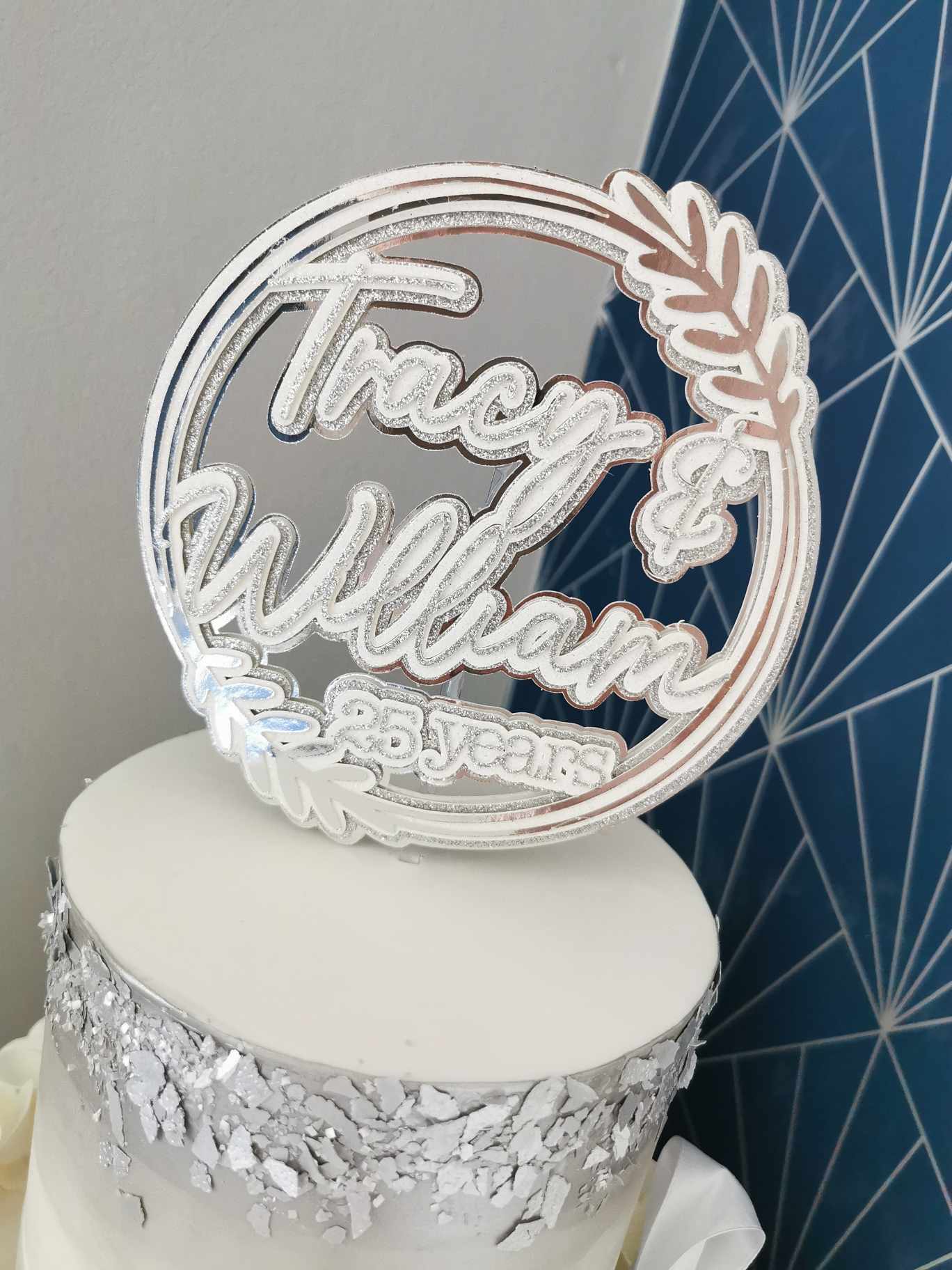 3D Layered Wreath Text Topper