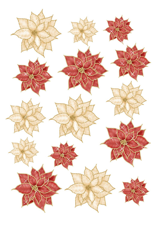 Poinsettia Flowers Icing Sheet