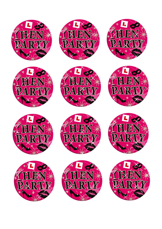 Hen Party #1 Icing Sheet Cupcake Toppers